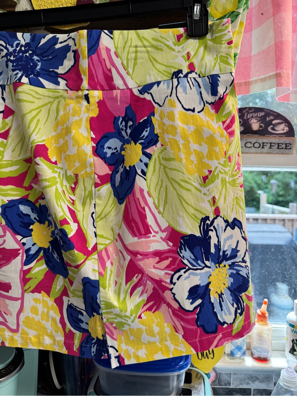 New Pink Floral Skort with Blue & Yellow Accents